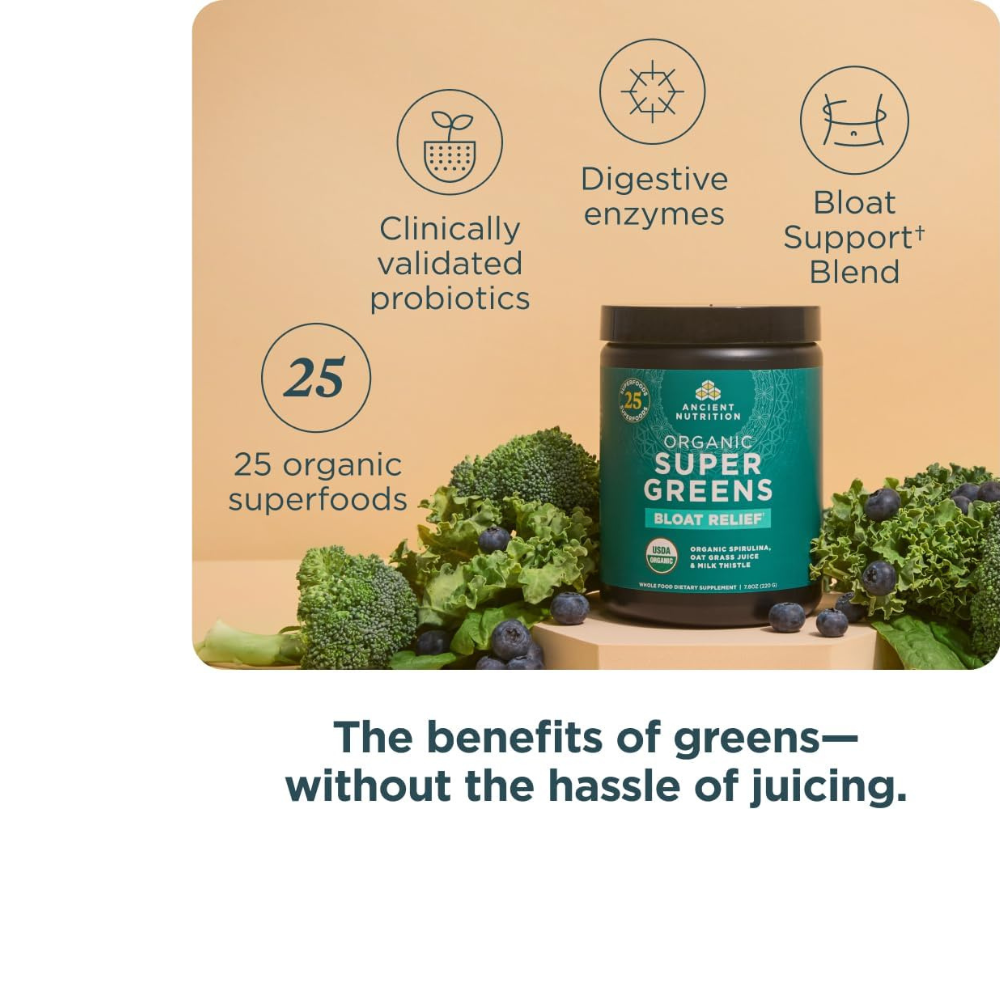 ORG SUPER GREENS BLOAT RELIEF - UNFLAVORED