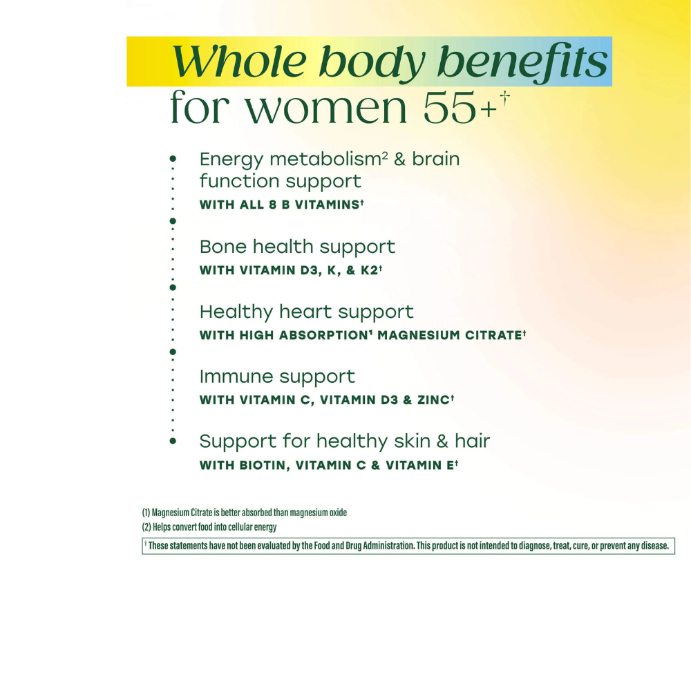 Gomitas multivitamínicas para mujer 55+ de cuerpo completo
