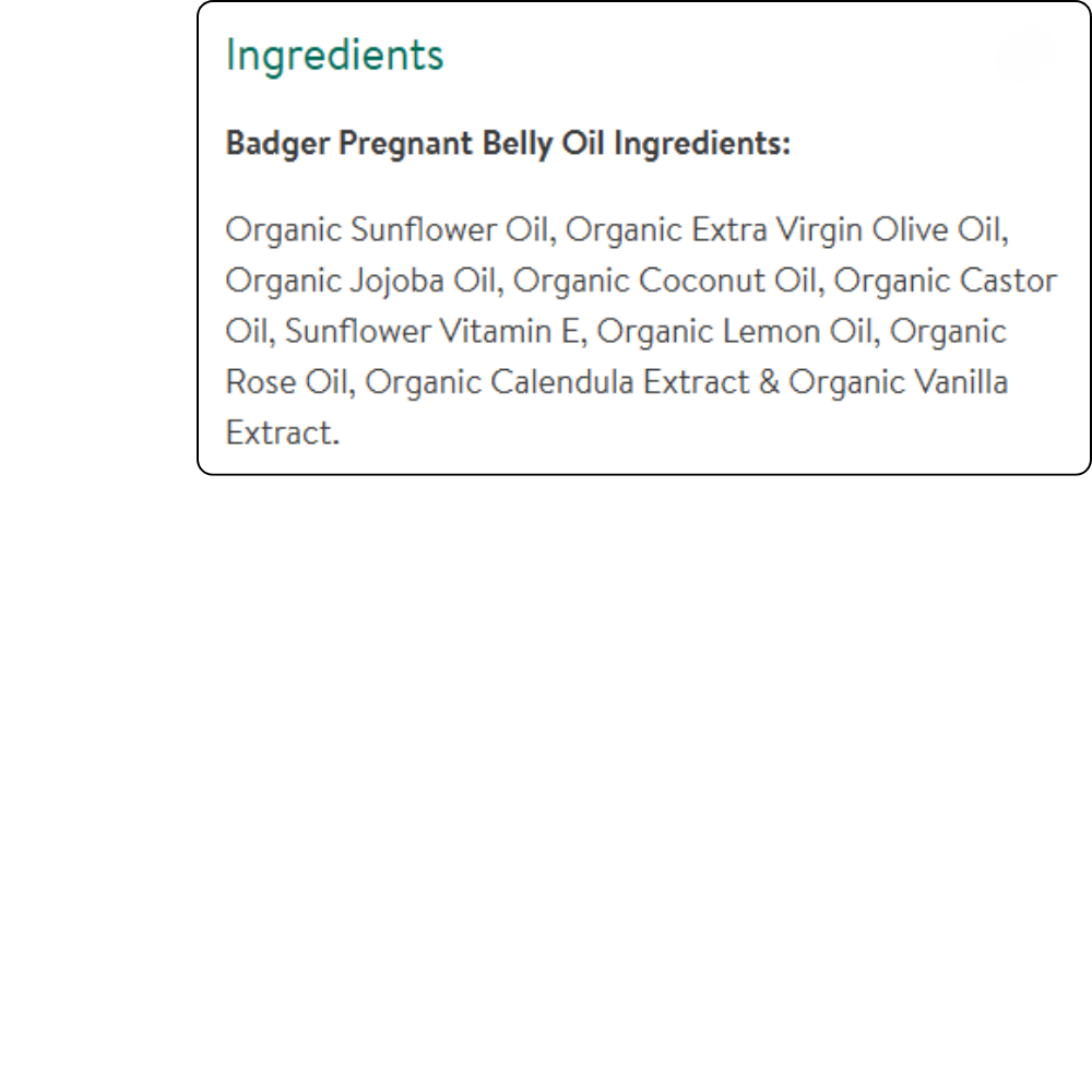 PREGNANT BELLY OIL ROSE & VANILLA