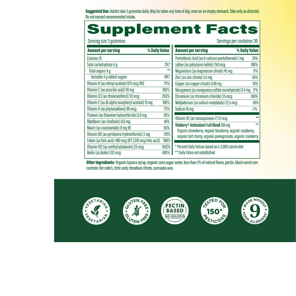 Gomitas multivitamínicas para mujer 55+ de cuerpo completo