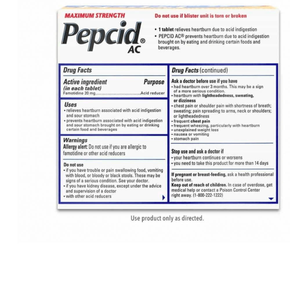 Maximum Strength PEPCID AC Tablets with Famotidine