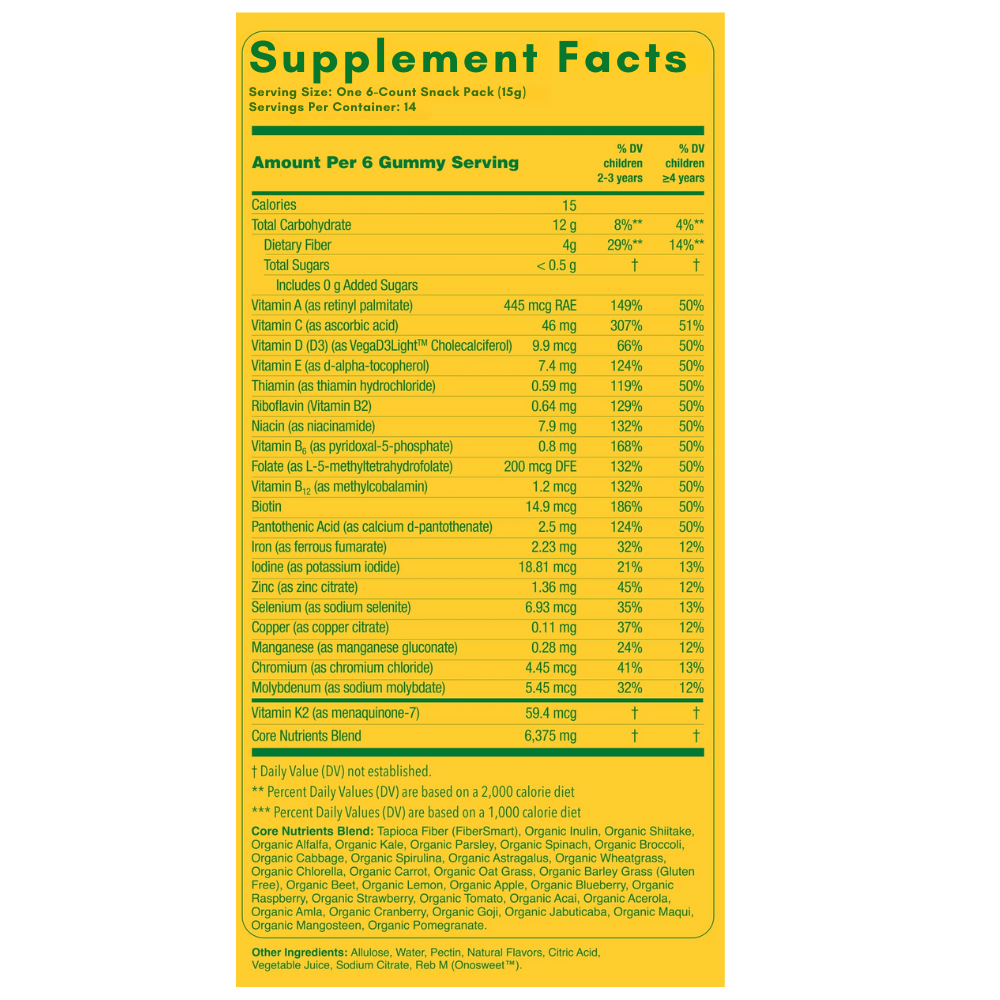 KIDS SUPERFOODS GREENS GUMMIES SUGAR FREE