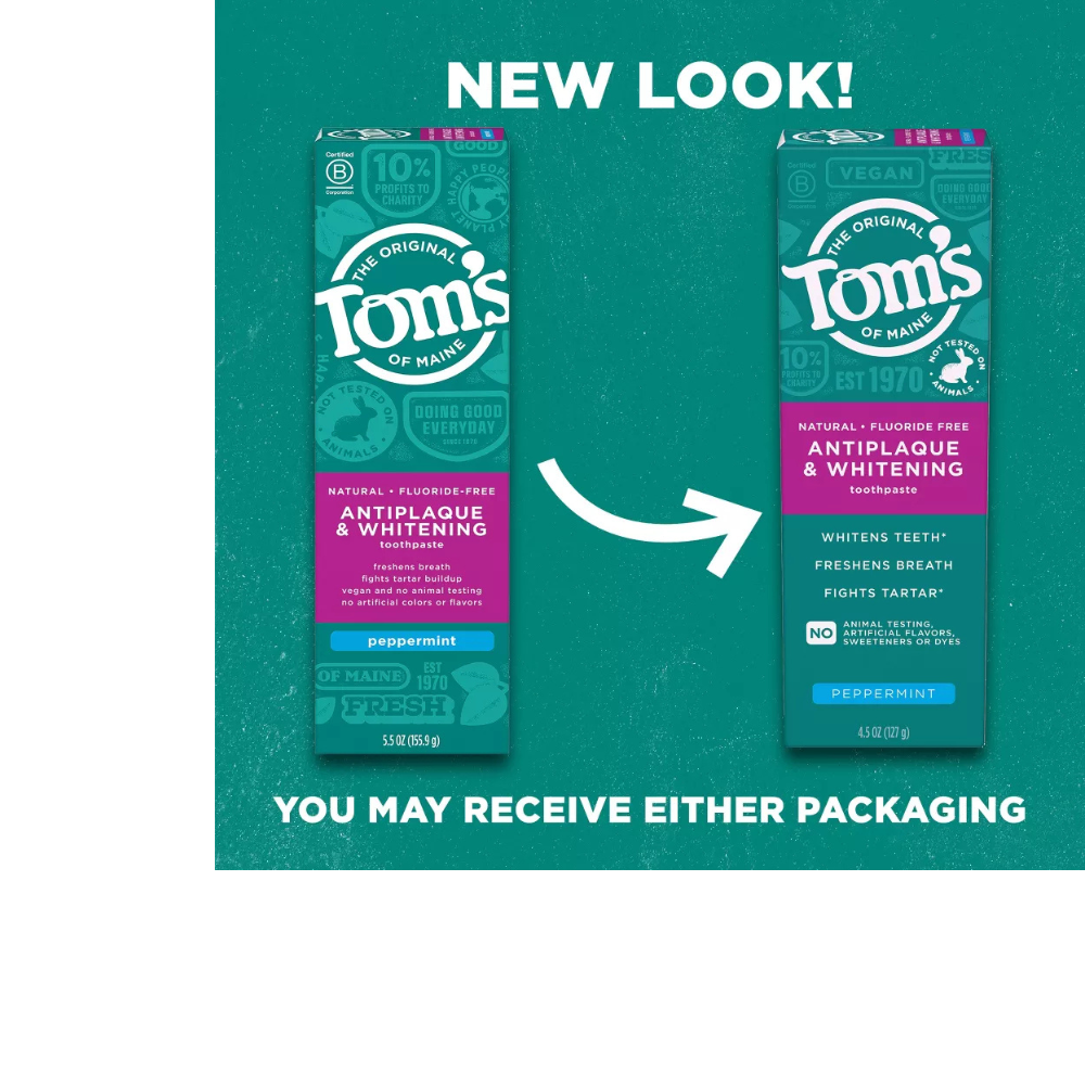 Fluoride-Free Antiplaque & Whitening Peppermint Natural Toothpaste