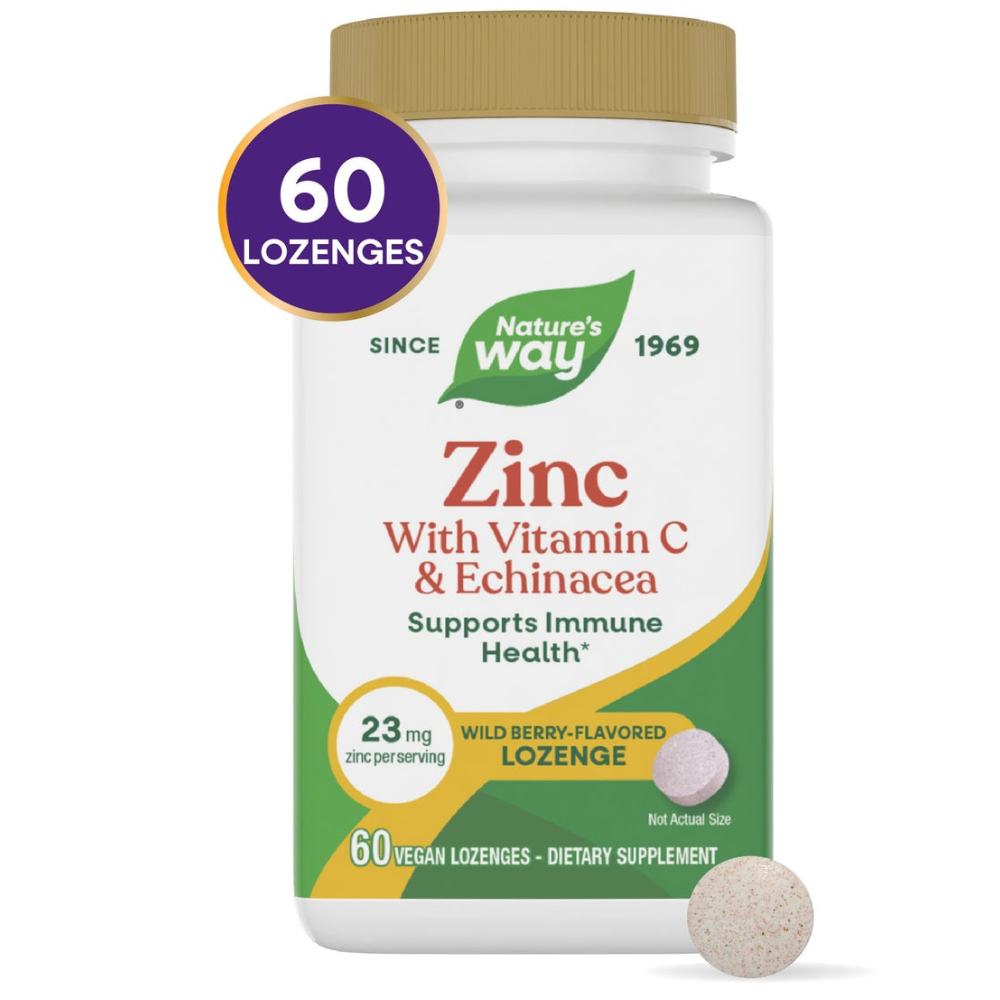 PASTILLAS DE ZINC CON EQUINÁCEA Y VITAMINA C, sabor a frutos del bosque