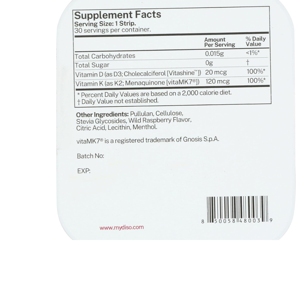 D3+K2 Supplement - WILD RASPBERRY FLAVOR