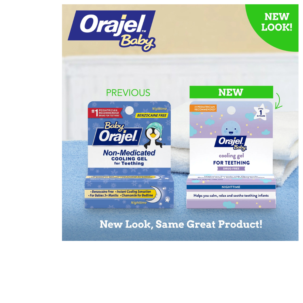 Orajel Baby Nighttime Cooling Gel for Teething, Drug-Free