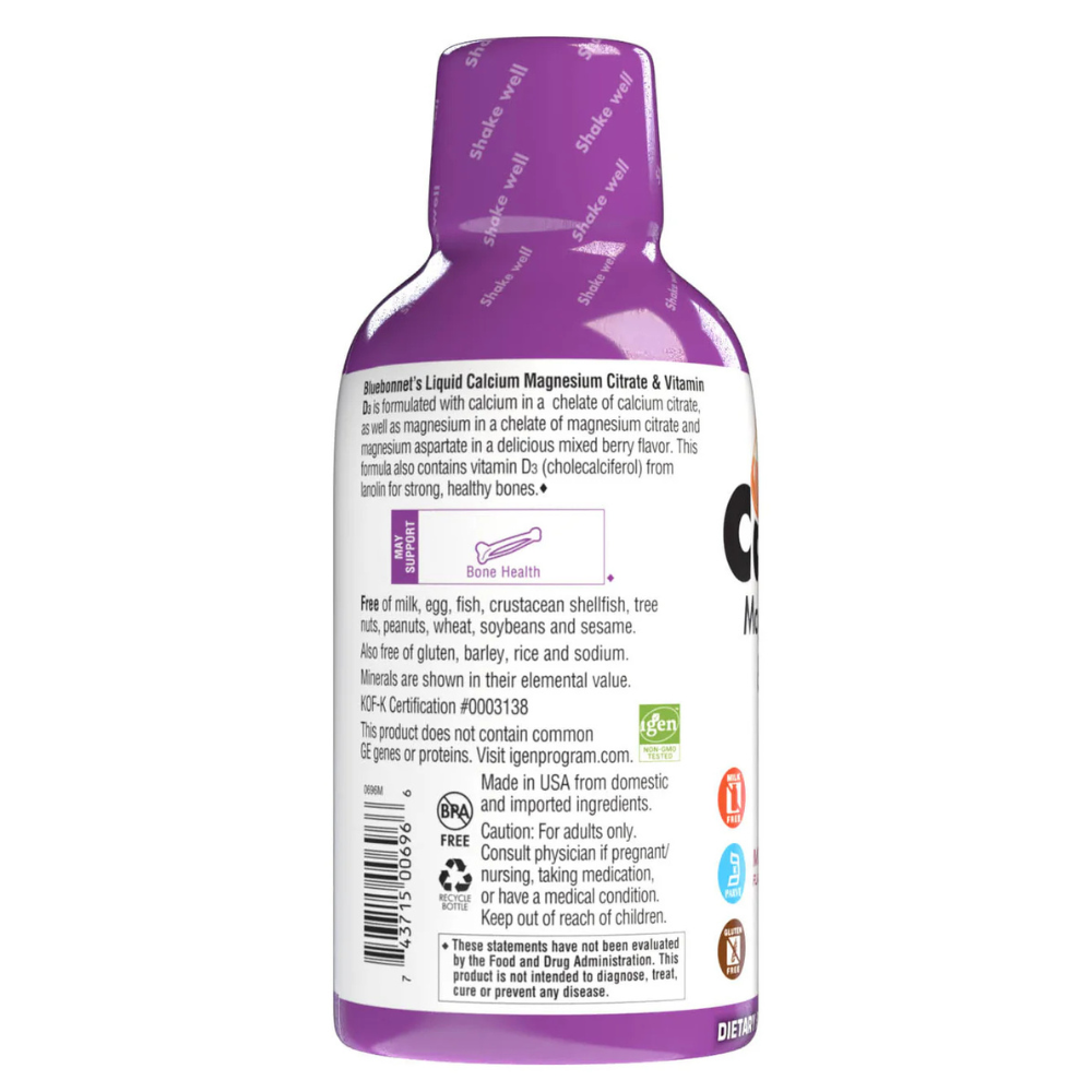 Liquid Calcium Magnesium Citrate & Vitamin D3, Mixed Berry Flavor