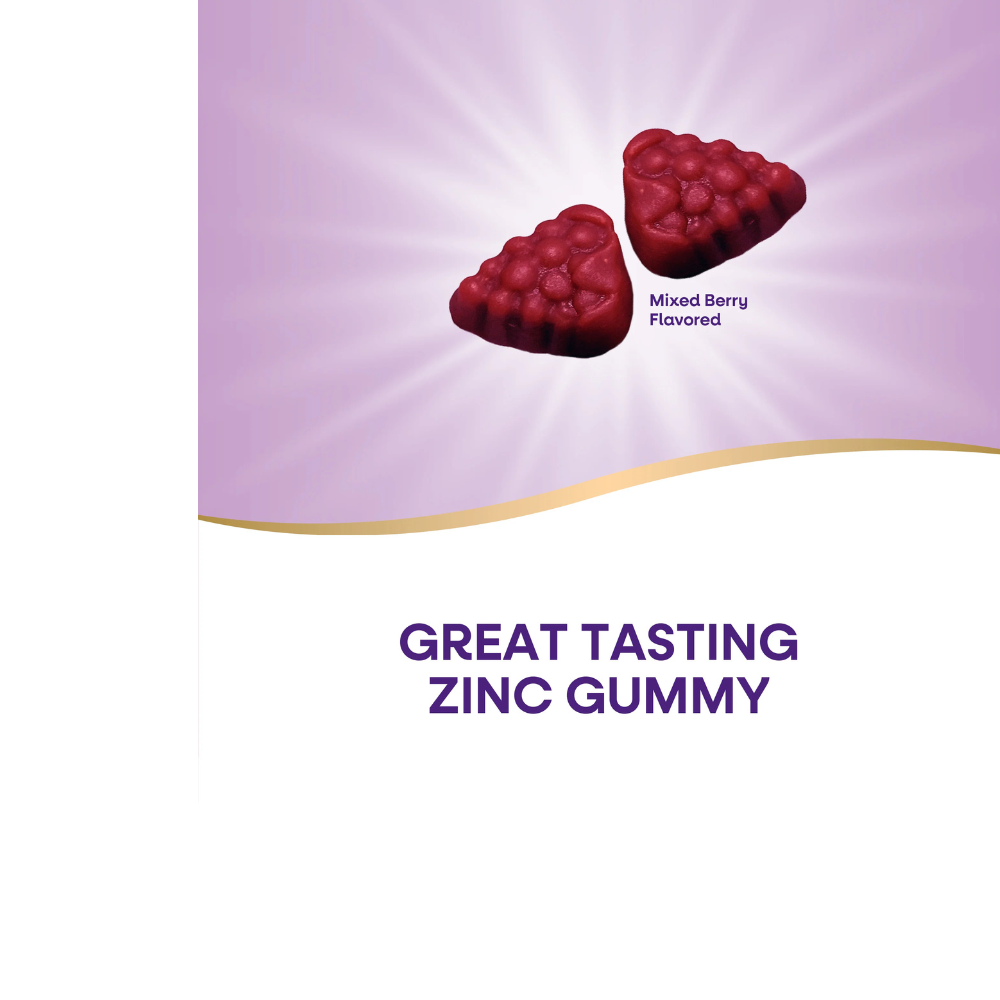 Zinc Gummies, Mixed Berry Flavored