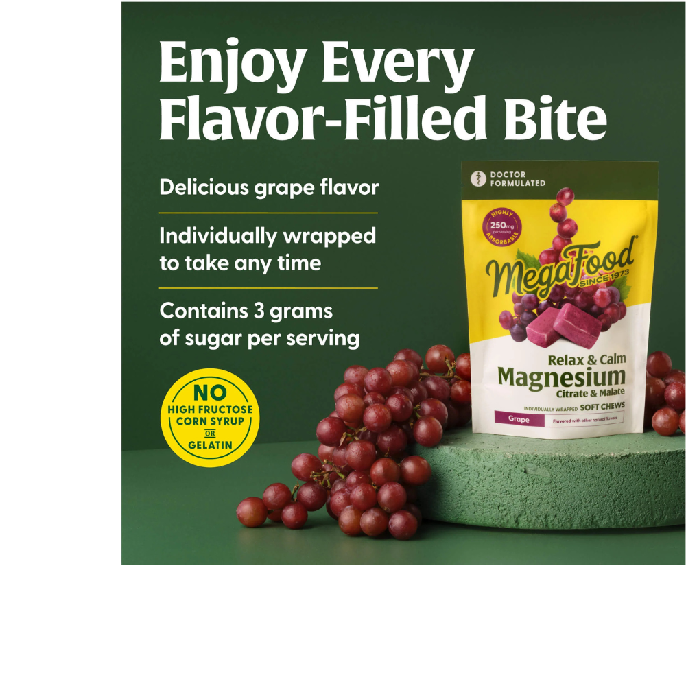 Relax + Calm Magnesium Soft Chews - Grape