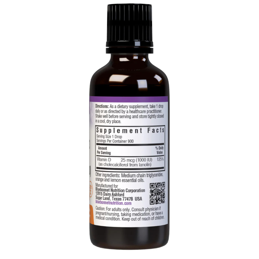 LIQUID VITAMIN D3 DROPS 25 mcg (1000 IU) - Citrus Flavor