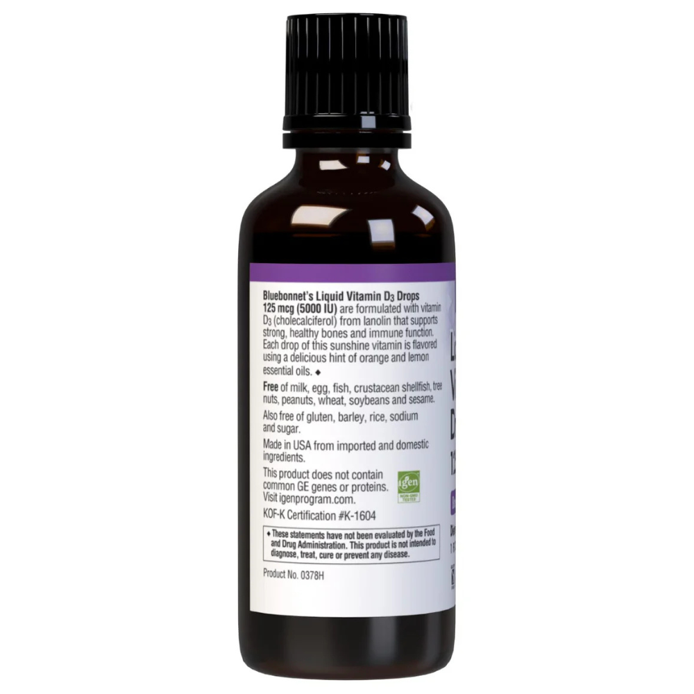 LIQUID VITAMIN D3 DROPS 125 mcg (5000 IU) - Citrus Flavor