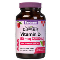 Thumbnail for EARTHSWEET CHEWABLES VITAMIN D3 50 mcg (2000 IU) - Raspberry Flavor