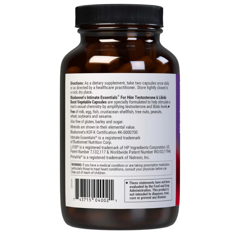 INTIMATE ESSENTIALS FOR HIM TESTOSTERONE & LIBIDO BOOST