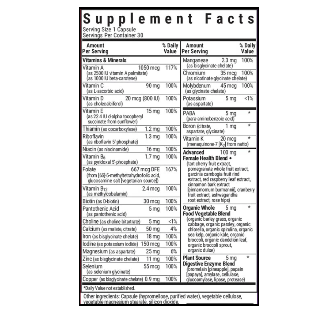 LADIES’ ONE WHOLE FOOD-BASED MULTIPLE