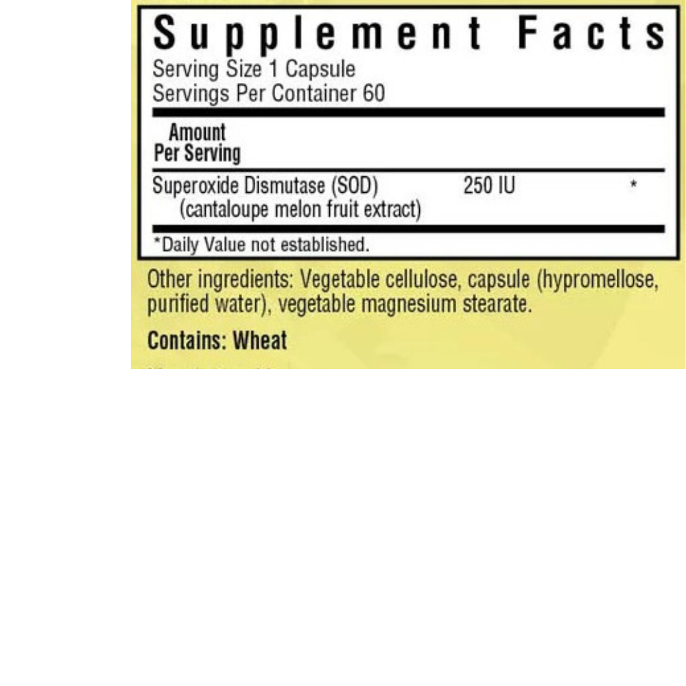 VEGETARIAN SOD 250 IU CANTALOUPE FRUIT EXTRACT