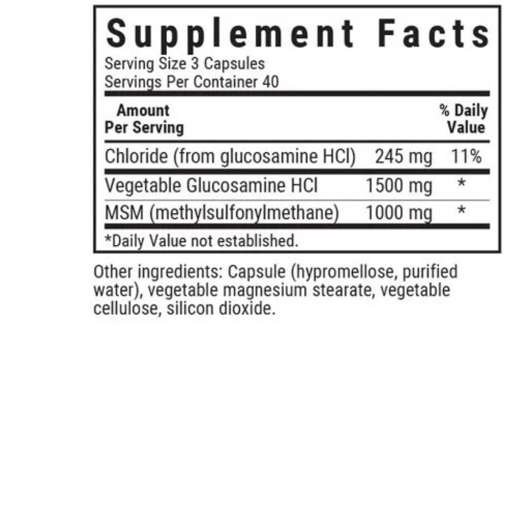 VEGETARIAN GLUCOSAMINE & MSM