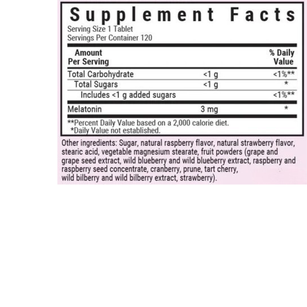EARTHSWEET CHEWABLES MELATONIN 3 mg - Raspberry Flavor