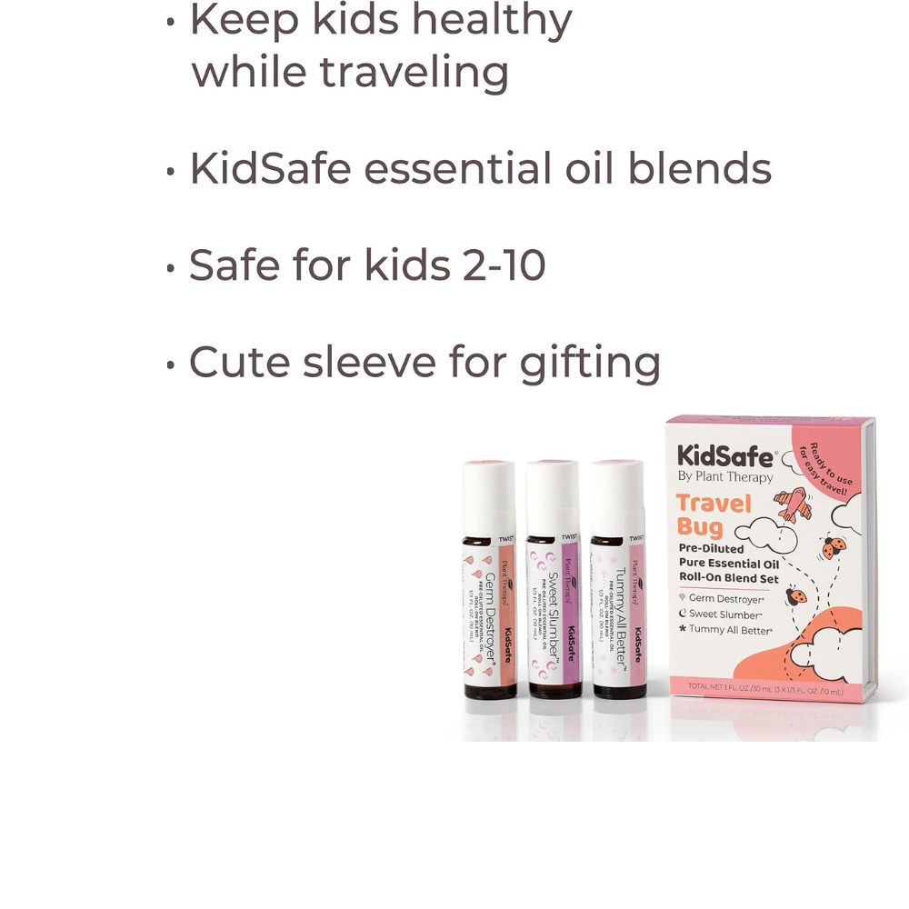 Juego de roll-on de aceites esenciales puros premezclados KidSafe para viajes