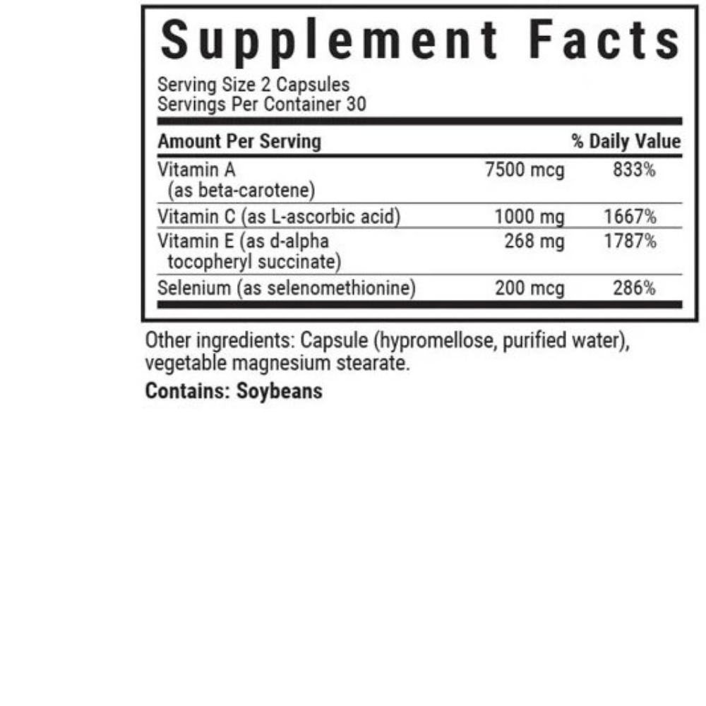 BETA CAROTENE, C, E AND SELENIUM
