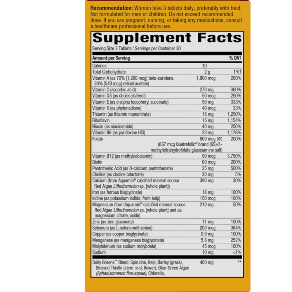 ¡Alive! Max3 Potencia Multivitamínico Completo para Mujeres