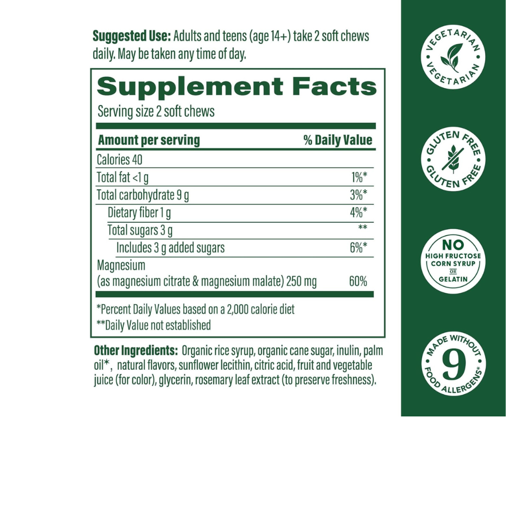 Relax + Calm Magnesium Soft Chews - Grape