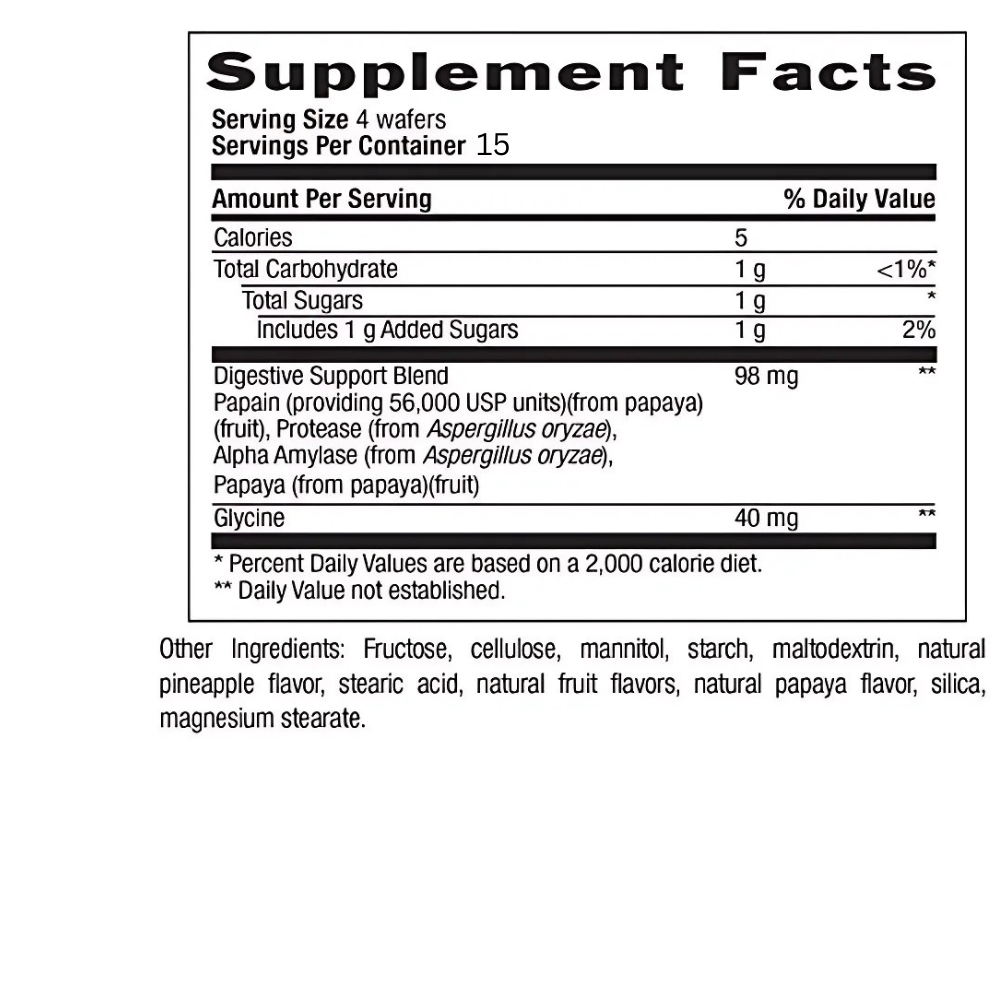 PAPAYA DIGESTIVE SUPPORT - ON THE GO, PINEAPPLE PAPAYA FLAVOR