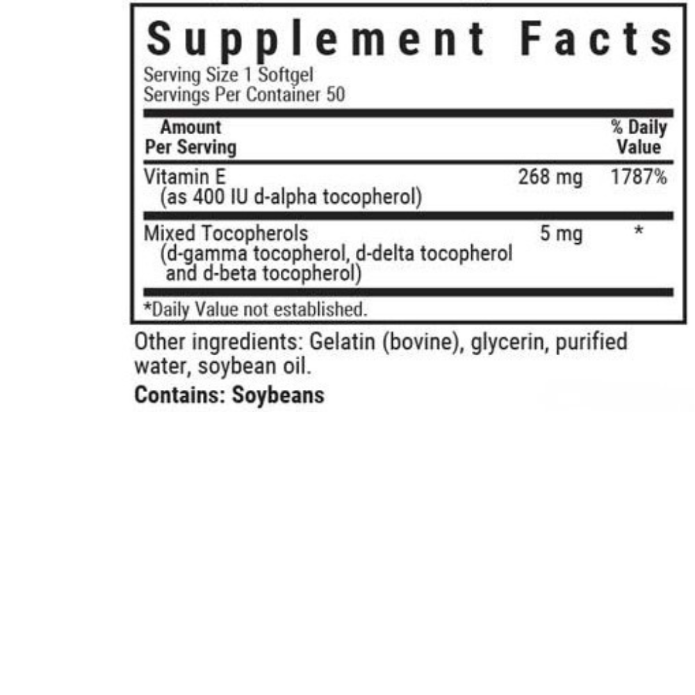 VITAMIN E 400 IU d-ALPHA & MIXED TOCOPHEROLS