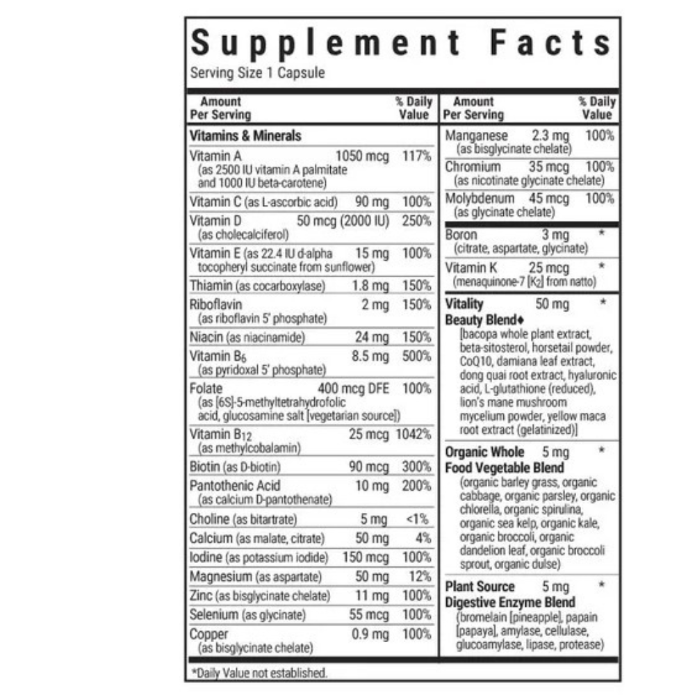 LADIES' ONE 40+ WHOLE FOOD-BASED MULTIPLE