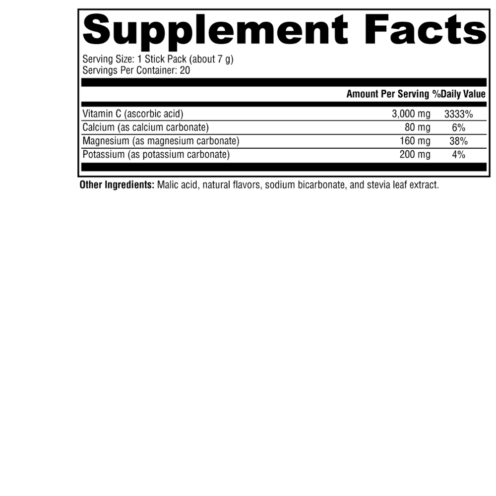 Buffered C Powder Fruit Punch 20 Servings