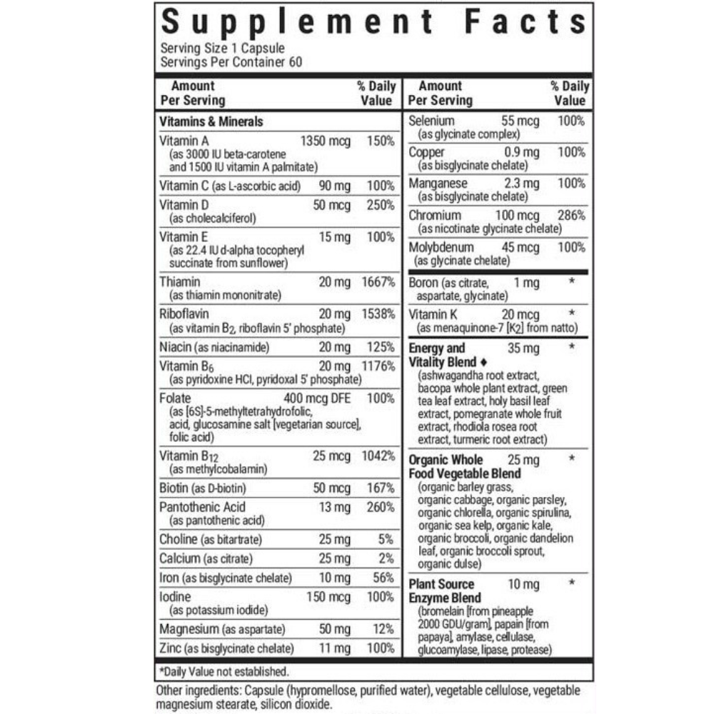 MAXI ONE WHOLE FOOD-BASED MULTIPLE (With Iron)