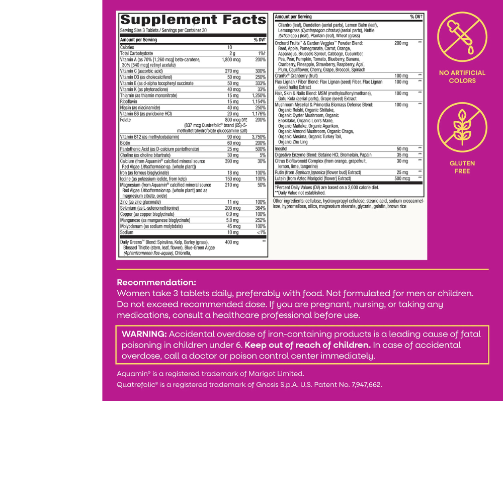 ¡Alive! Max3 Potencia Multivitamínico Completo para Mujeres