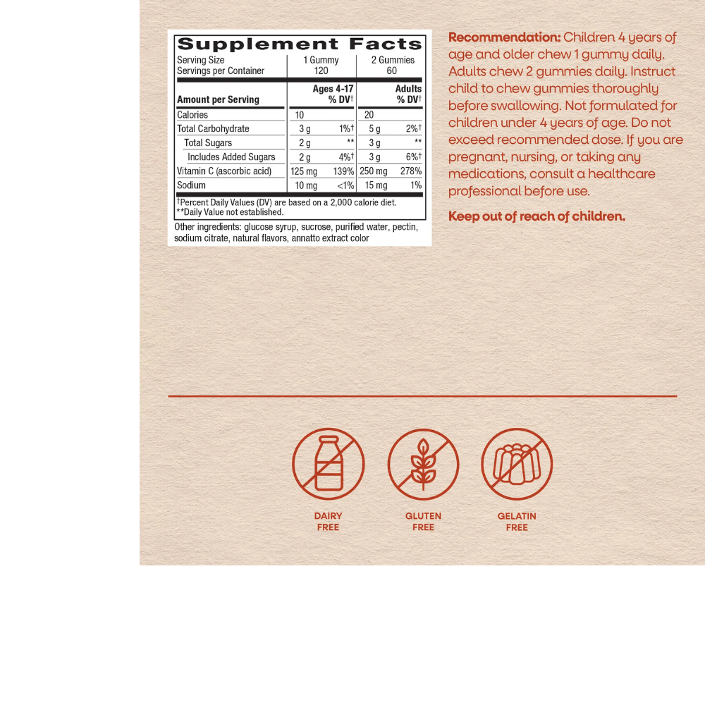 Vitamin C Gummies, Orange Flavored