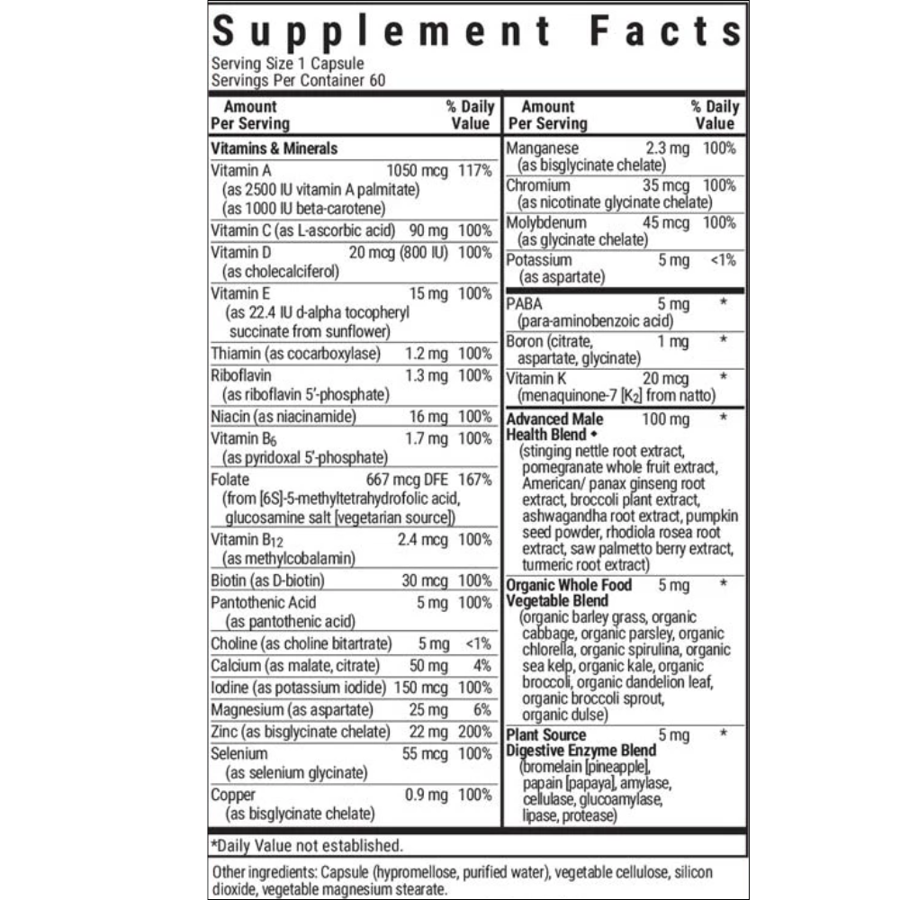 ONE FOR MEN WHOLE FOOD-BASED MULTIPLE