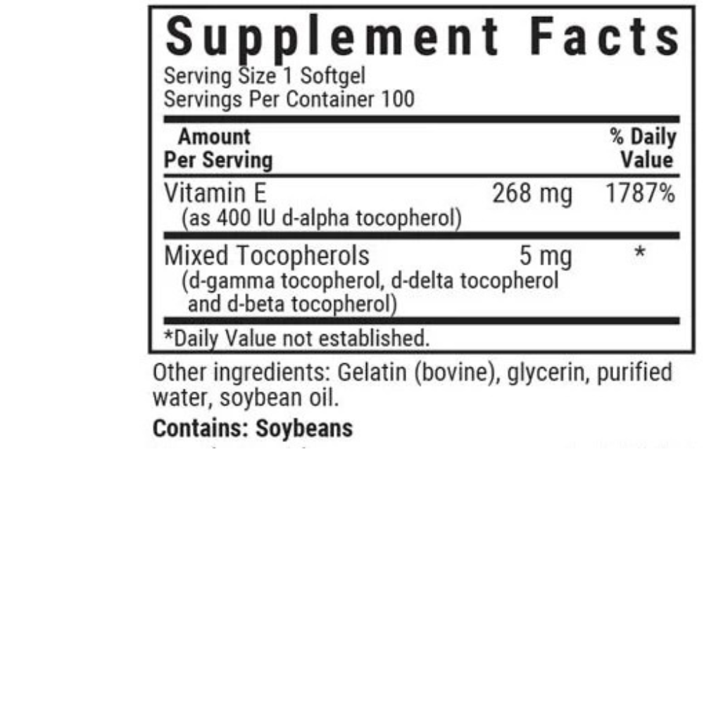 VITAMIN E 400 IU d-ALPHA & MIXED TOCOPHEROLS
