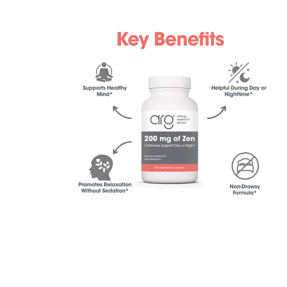 Allergy Research Group 200 mg of Zen 60 Vegetarian Capsules
