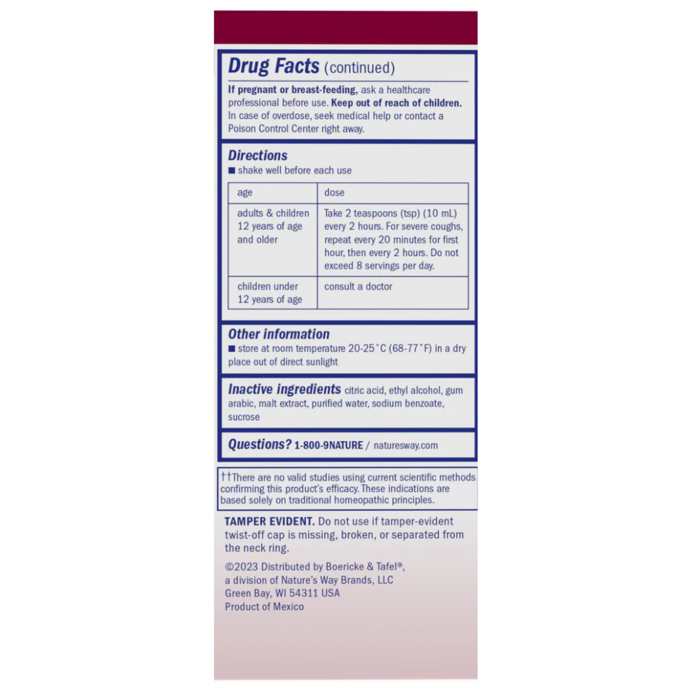 Boericke & Tafel Cough & Bronchial Syrup