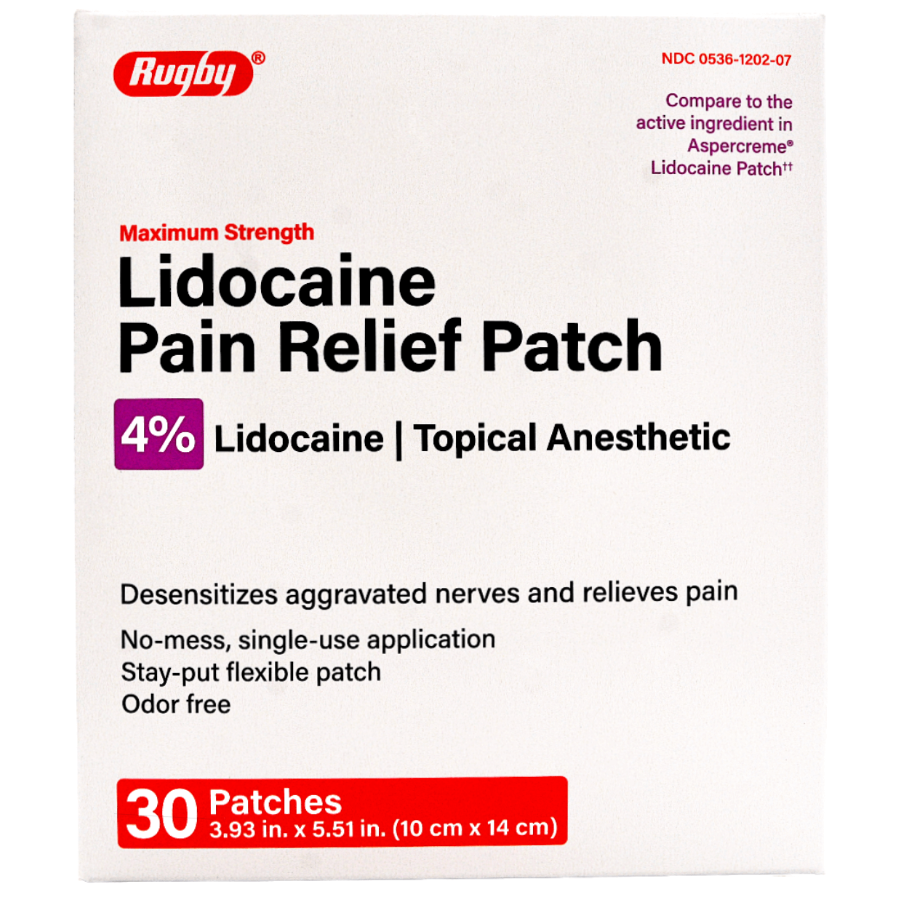Lidocaine Pain Relief Patch 4% - Rugby