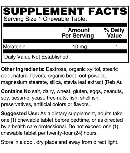 Chewable Melatonin 10 mg Mixed Berry