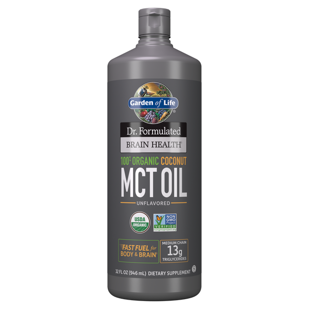 Dr. Formulated Brain Health Organic Coconut MCT Oil - Garden of Life