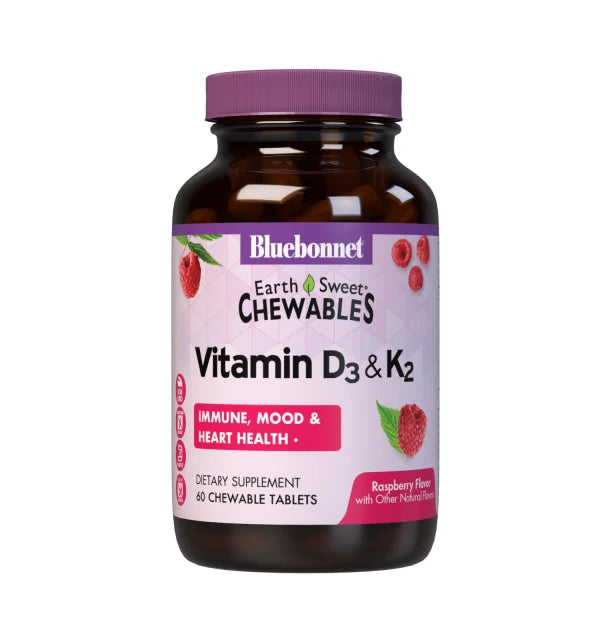 EarthSweet Chewables Vitamin D3 & K2 - Bluebonnet