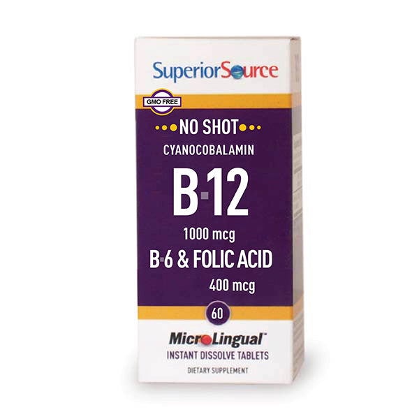 NO SHOT B-12 1,000 mcg (as Cyanocobalamin) / B-6 / Folic Acid 400 mcg