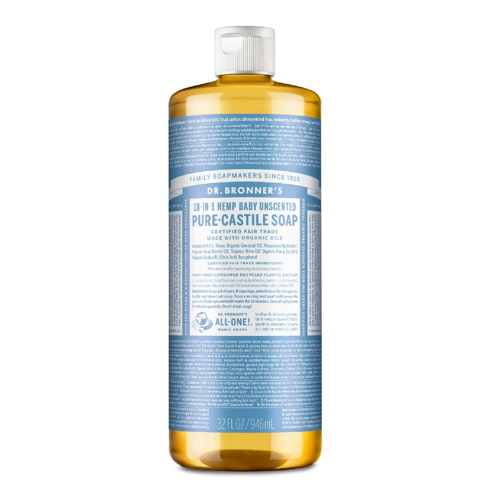 Pure Castile Liquid Soap - Baby Unscented - Dr Bronners