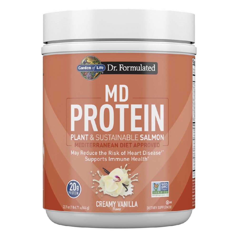 Dr. Formulated MD Protein Plant & Sustainable Salmon Creamy Vanilla flavor - Garden of Life
