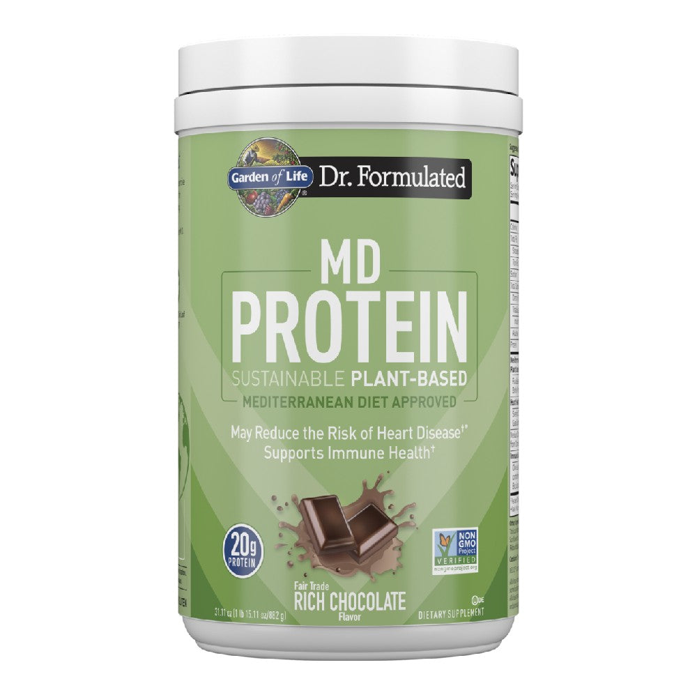 Dr. Formulated MD Protein Sustainable Plant-Based Fair Trade Rich Chocolate - Garden of Life