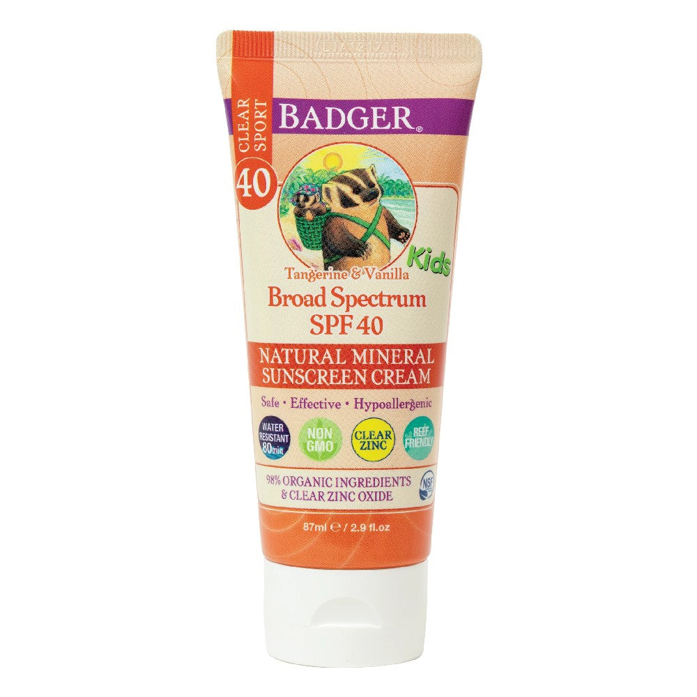 Kids Sport Sunscreen Cream - SPF 40 - Badger