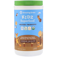 Thumbnail for Kidz Superfood Protein + Probiotics Drink Mix Powder Extreme Chocolate - Amazing Grass