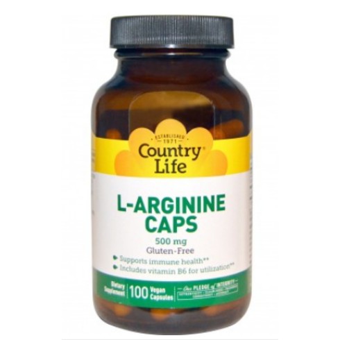 L-Arginine Caps, 500 mg - Country Life