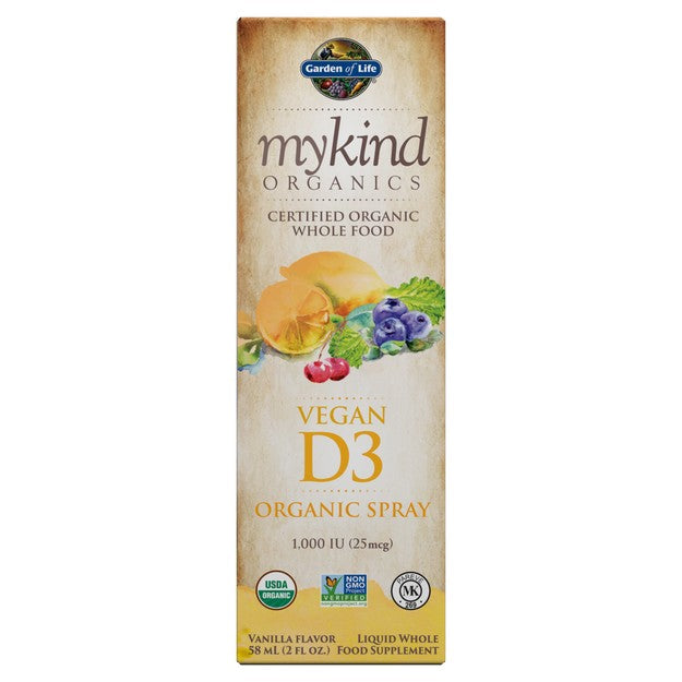 mykind Organics Vegan D3 Organic Spray 1,000 IU Vanilla - Garden of Life
