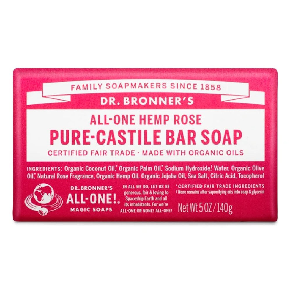 Pure Castile Bar Soap - Rose - Dr Bronners