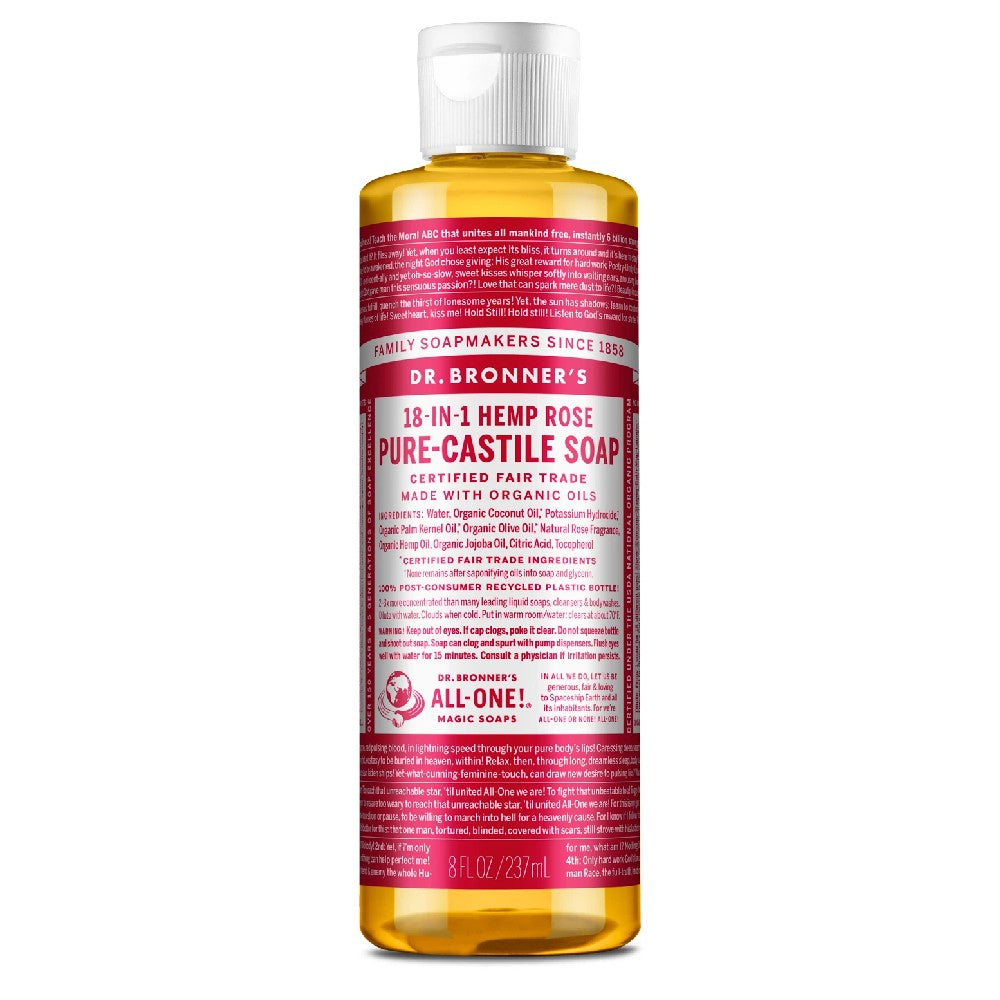 Pure Castile Liquid Soap - Rose - Dr Bronners